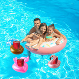 GROBRO7 12Pack Inflatable Pool Drink Holder Floating Coasters Multi Shape Swimming Cup Holder Water Floats Kids Bath Toys Great for Wedding, Bachelorette Pool Party