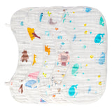 Baby Muslin Burp Cloths Burping Bids for Baby Cotton Cloths Absorbent for Baby Shower Machine Washable Soft Animals Zoo Honey Bear Dinosaur Face Towels Nursery Gift Gentle for Newborn Boys , 5Pcs