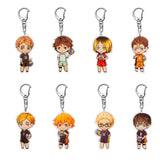 VERSRH 8PCS Volleyball Juvenile Keychain, Hanging with Rotatable Alloy Metal Ring, Anime Keychain for Kids, 8 Anime Figure Keychains Pendant Hanging for Key, Cartoon Keychain Accessorie