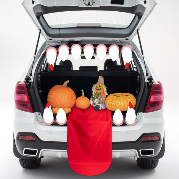 VERSRH 12PCS Halloween Trunk or Treat Vampire Mouth Decoration Kit, Monster Trunk or Treat Car Archway Garage Decor Halloween Car Decoration Exterior, Monster Face Outdoor Decoration with Teeth Tongue