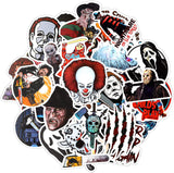 50Pcs Classic Horror Movie Characters Vinyls Stickers TV Decal Laptop Sticker Waterproof Stickers Luggage Skateboard Water Bottle Stickers Bicycle Bumper Snowboard Decorate Party Decor