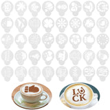 GROBRO7 40 Pcs Cake Stencil Templates Decoration Reusable Plastic Stencils Latte Art Designer for Coffee Cake Cookie Chocolate Candy Sugar Powder Card Drawing Templates Baking Tools Decoration Molds