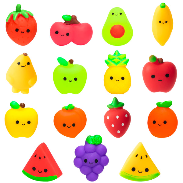 GROBRO7 15pcs Squeeze Toys Set for Kids Kawaii Silicon Food Animal Fruit Squeeze Toys Pack Cute Soft Creamy Stress Relief Decoration Toys for Bag Fillers Party Favors Supplies Birthday Gift Prize