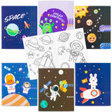 GROBRO7 24Pcs Solar System Coloring Books Milky Way Drawing Book Spaceship Alien Painting Book for Children Developing Concentration Drawing Skills, Birthday Gifts for Kids Relieving Stress for Adult