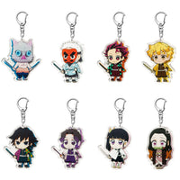 VERSRH 8PCS Kimetsur No Faiba Keychain with Rotatable Alloy Metal Ring, Anime Keychain for Kids, Anime Figure Keychains Pendant Hanging for Key, Cartoon Keychain Accessorie, Aot keychain Anime Set