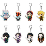 VERSRH 8PCS Kimetsur No Faiba Keychain with Rotatable Alloy Metal Ring, Anime Keychain for Kids, Anime Figure Keychains Pendant Hanging for Key, Cartoon Keychain Accessorie, Aot keychain Anime Set