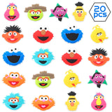 Sesame Shoe Charm for Kids Cartoon Shoe Decoration Charm, Sesame Bracelet Wristband Charms for Toddlers Birthday Gift, Kawaii Clog Decor for Boys Girls Slip on, Treasure Toy for Party, 20PCS