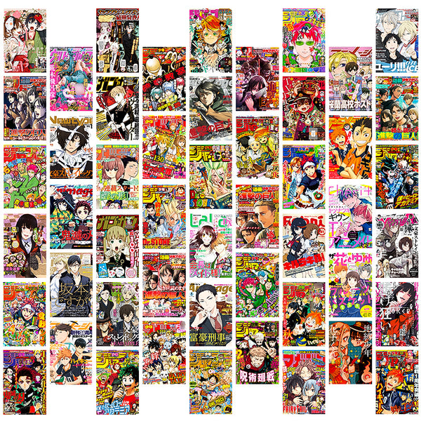GROBRO7 50PCS Anime Magazine Wall Collage Kit, Aesthetic Picture Indie Room Decor, Art Posters for Dorm Wall Decor, Wall Art Prints for VSCO Girls, Anime Lovers, Aesthetic Photo Display