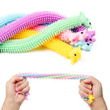 GROBRO7 12Pcs Unicorn Sensory Stress Relief Fidget Toys Stretchy String Relaxing Calming Stuff Animal Like Noodle Therapy Gadgets Promote Focus Play Tool for Boys Girls Teenagers with Autism Anxiety