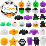 30Pcs Halloween Mochi Squeeze Toys for Kids Cute Kawaii Stress Relief Squeeze ToySoft Mini Halloween Toys Include Animals Pumpkin Ghost Spider for Girls Boys Party Favors Gifts Decorations