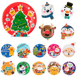 32Pcs DIY Christmas Paper Plate Art Craft 3D Handmade Gnome Painting Sticker Kit, Christmas Decorations Birthday Gift for Kids Toddler Preschool Family Games Educational, Party Favor Supplies