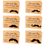 VERSRH 12PCS Groomsmen Proposal Cards, Set of 6 Styles Mustaches, Humorous Groomsmen Proposal Gifts for Wedding, Kraft Paper Confession Card, Retro Style Proposal Cards for Groomsmen, Best Man, Suitor