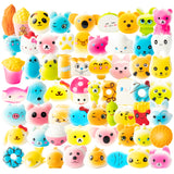 GROBRO7 Random 30pcs Squeeze Toys Set for Kids Kawaii Slow Rising Food Animal Fruit Squeeze Toys Pack Cute Soft Creamy Stress Relief Toys for Bag Fillers Party Favors Supplies Birthday Gift Prize