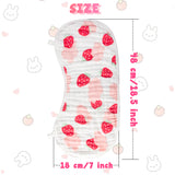 Baby Muslin Burp Cloths Burping Bids for Baby Cotton Cloths Absorbent for Baby Shower Machine Washable Strawberry Pineapple Rabbit Horse Face Towels Nursery Gift Gentle for Newborn Girls , 5Pcs