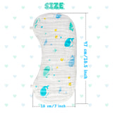 Baby Muslin Burp Cloths Burping Bids for Baby Cotton Cloths Absorbent for Baby Shower Machine Washable Soft Animals Zoo Honey Bear Dinosaur Face Towels Nursery Gift Gentle for Newborn Boys , 5Pcs