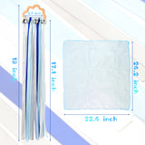 Wind 2P Ribbon Hand Kite Toy, Including Blue&Grey Black&White Ribbon Wind Wand Toy Baby Sensory Toy Infants Wooden Toy Toddler Waldorf Toy Montessori Toy for Baby Shower Birthday Party Favor