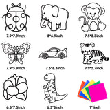 VERSRH 12pcs Animal Tissue Paper Sun Catcher, Butterfly Dinosaur Airplane Pre-Cut Cards DIY Sun Catcher Art Craft Kit, Kids Classroom Art Window Decal Educational Supplies for Indoor Home Decor