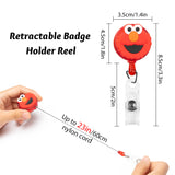 GROBRO7 4PCS Sesame Retractable Badge Holder, Cartoon Retractable Badge Reel, Badge Reel Holder Nursing, Name Badge Holders with Clip for Offices, Sesame Badge Holder Reel Clip, 24 inch Cord Extension