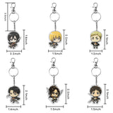 VERSRH 6PCS Advancing Titan Keychain, Hanging with Removable Alloy Metal Ring, Anime Keychain for Kids, 6 Collectible Aot Figure Keychains Pendant Hanging for Key, Wallet and Some Other Little Parts