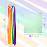 Rainbow Wind 2P Ribbon Hand Kite Toy, Including Rainbow Black&White Ribbon Wind Wand Toy Baby Sensory Toy Infants Wooden Toy Toddler Waldorf Toy Montessori Toy for Baby Shower Birthday Party Favor