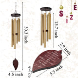 VERSRH Large Memorial Wind Chimes, Sympathy Remembrance Gifts for Loss of Mother Father, Condolence Wind Chimes for Loss of Loved One Prime, Outdoor Deep Tone Chimes, Garden Decor Wind Chimes