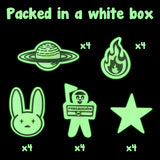 CY2SIDE 20PCS Bunny Rapper Glowing Shoe Charm for Kids, Glow in the Dark Shoe Decoration Charm for Kids, Rabbit Bracelet Wristband Charm for Toddlers, Clog Decor for Girl Boys Slip on, Treasure Toys