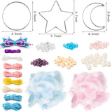 3pcs DIY Dream Catcher Kit for Kids Adults Handmade Circle Moon Star Dreamcatcher Wall Hanging Decoration with Feather&Beads, Bohemian Decor for Nursery Room, Gift for Friends Birthday Party Essential