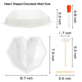 GROBRO7 Silicone Heart Chocolate Mold HAPPY BIRTHDAY Letter Number Tray with Wooden Mallet Pounding Toy for Baking Chocolate Cookies Fondant Soap Clay Crafting Wedding Engagement Valentine Cake, 41Pcs
