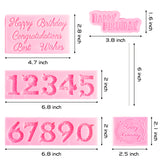 GROBRO7 15Pcs Silicone Chocolate Moulds Happy Birthday Alphabet Digital Candy Mold Set for Baking DIY Chocolate Fondant Ice Crafting Bakeware Wedding Engagement Birthday Party Cupcake Cake Decor