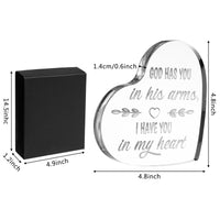 VERSRH 2PCS Crystal Heart Sympathy Gift, Crystal Glass Heart Shape Remembrance Gift, Sympathy Gift for Loss of Loved One, Bereavement Gift for Loss of Father, Condolence Gift for Loss of Mother