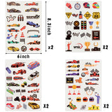 VERSRH 8PCS Race Cars Temporary Tattoos for Kids Birthday Party Decorations Supplies, Cartoon Fake Tattoos, Cool Waterproof Body Sticker Decorations, Anime Face/Hand Tattoos, Racing Car Party Favors
