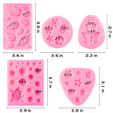 GROBRO7 5Packs Silicone Flower Leaves Molds Rose Sunflower Butterfly Daisy Candy Mold Set for Baking Chocolate Fondant Soap Polymer Clay Crafting Wedding Engagement Birthday Party Cupcake Cake Decor
