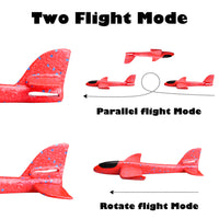 GROBRO7 2Pcs Foam Airplane Toys 15.4’’ Manual Throwing Model Glider Aircraft Toys, Lightweight Challenging Outdoor Sports Game Set, Fun Hand Launch Airplane Toy Gifts for Kids Party Essential