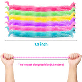 GROBRO7 12Pcs Unicorn Sensory Stress Relief Fidget Toys Stretchy String Relaxing Calming Stuff Animal Like Noodle Therapy Gadgets Promote Focus Play Tool for Boys Girls Teenagers with Autism Anxiety