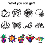 VERSRH 13pcs Summer Tissue Paper Sun Catcher, Butterfly Bird Animals Fruits Pre-Cut Cards DIY Sun Catcher Art Craft Kit, Kids Classroom Art Window Decal Educational Supplies for Indoor Home Decor