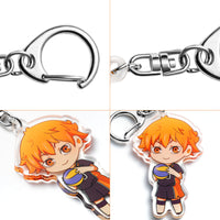 VERSRH 8PCS Volleyball Juvenile Keychain, Hanging with Rotatable Alloy Metal Ring, Anime Keychain for Kids, 8 Anime Figure Keychains Pendant Hanging for Key, Cartoon Keychain Accessorie