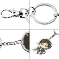 VERSRH 6PCS Advancing Titan Keychain, Hanging with Removable Alloy Metal Ring, Anime Keychain for Kids, 6 Collectible Aot Figure Keychains Pendant Hanging for Key, Wallet and Some Other Little Parts