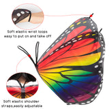 VERSRH 18PCS Fairy Butterfly Wings Rainbow Tutu Mask Dress Up Costume for Girls, Toddler Butterfly Role Play Costumes, Kids Birthday Headband Party Favors Decoration, Halloween Cosplay Costume