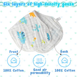 Baby Muslin Burp Cloths Burping Bids for Baby Cotton Cloths Absorbent for Baby Shower Machine Washable Soft Animals Zoo Honey Bear Dinosaur Face Towels Nursery Gift Gentle for Newborn Boys , 5Pcs