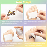 VERSRH 8PCS Dirt Bike Temporary Tattoos, Cartoon Fake Tattoos for Kids Party Favors, Cool Waterproof Body Sticker Decorations, Anime Face/Hand Tattoos, Dirt Bike Supplies for Boys Girls Birthday Party