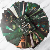 GROBRO7 50PCS Dark Magic Green Academia Aesthetic Wall Collage Kit, Art Collage Kit, Aesthetic Posters for Dorm Wall Decor, Wall Art Print for VSCO Girl, Aesthetic Photo, Bedroom Decor for Teen Girl