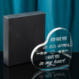 VERSRH 2PCS Crystal Heart Sympathy Gift, Crystal Glass Heart Shape Remembrance Gift, Sympathy Gift for Loss of Loved One, Bereavement Gift for Loss of Father, Condolence Gift for Loss of Mother