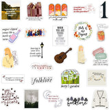 50Pcs Folklore Musical Vinyl Stickers Laptop Sticker Pack Waterproof Stickers Luggage Skateboard Water Bottle Sticker Decal Bicycle Snowboard Refrigerator Decorate Birthday Gift for Kids Friends