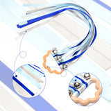 Wind 2P Ribbon Hand Kite Toy, Including Blue&Grey Black&White Ribbon Wind Wand Toy Baby Sensory Toy Infants Wooden Toy Toddler Waldorf Toy Montessori Toy for Baby Shower Birthday Party Favor