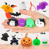 30Pcs Halloween Mochi Squeeze Toys for Kids Cute Kawaii Stress Relief Squeeze ToySoft Mini Halloween Toys Include Animals Pumpkin Ghost Spider for Girls Boys Party Favors Gifts Decorations