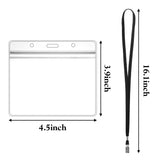 GROBRO7 12Pcs Vaccination Plastic Card Protector with Lanyard for CDC Immunization Record Clear Vinyl Plastic Sleeve for ID Card Medical Information Notification CDC Encouraged Public Health Clinica