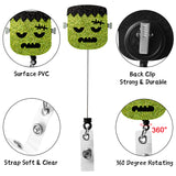 VERSRH 4PCS Halloween Retractable Badge Reel Felt, Pumpkin Badge Holder Bat Badge Clip, Name ID Card Badge Clip for Kids Office Staff Student Nurse, Halloween Glitter Decorative Badge Reel Metal Clip