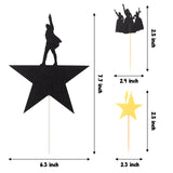 GROBRO7 25Pcs Hamilton Cake Toppers Kit Hamilton Musical Themed Birthday Party Favor Cupcakes Topper Funny Party Decoration Baby Shower Supplies Accessories for Kids Adults