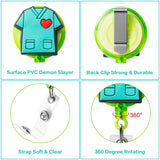 VERSRH 6PCS Nurse Retractable Badge Holder, Badge Reels Retractable for Nurses, Badge Holder Reel Clip, Cute Nurse Badge Holder, Name ID Card Badge Clips Retractable for Kids Office Staff Student