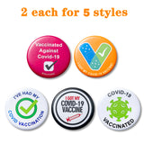 Vaccination Pin Badges Button Pins COVID-19 Vaccine Vaccinated Against Covid 19 Recipient Notification CDC Encouraged Public Health and Clinical Vaccine Safe